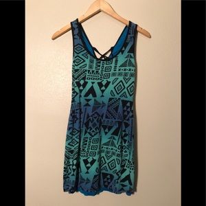 Blue and green tribal dress •ESTAM size M